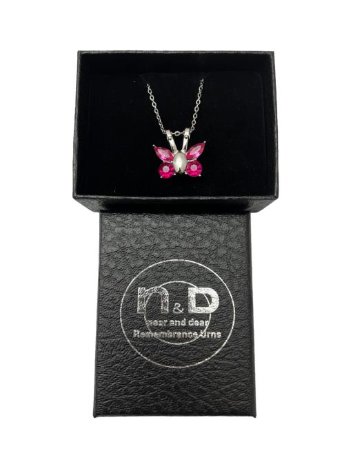 Stainless Steel PENDANT Pink Butterfly